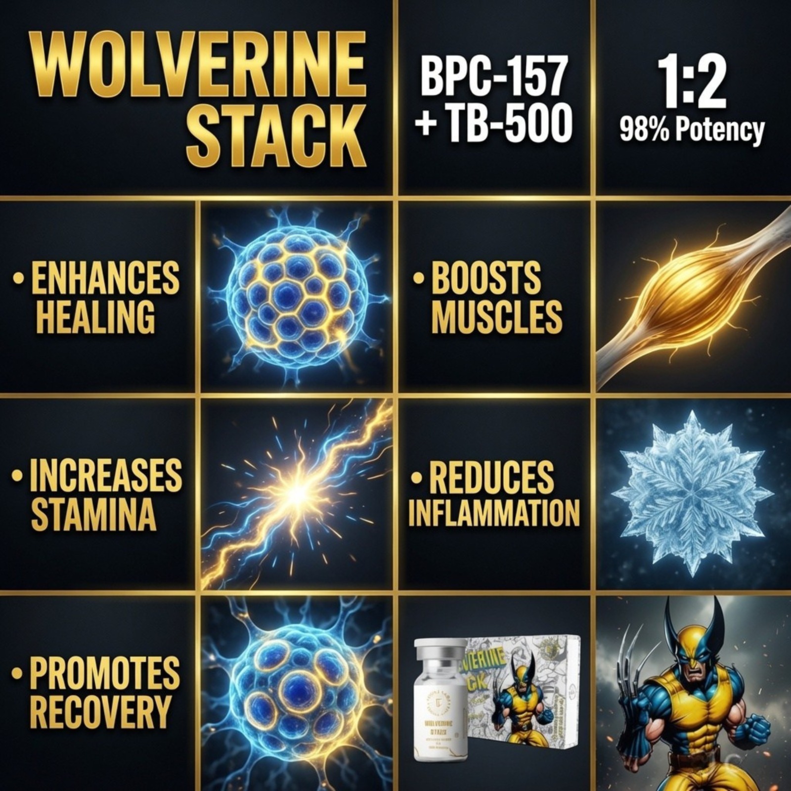 Thrill Pharma Wolworine STAK ( BPC-157+ TB500 ) - Image 2